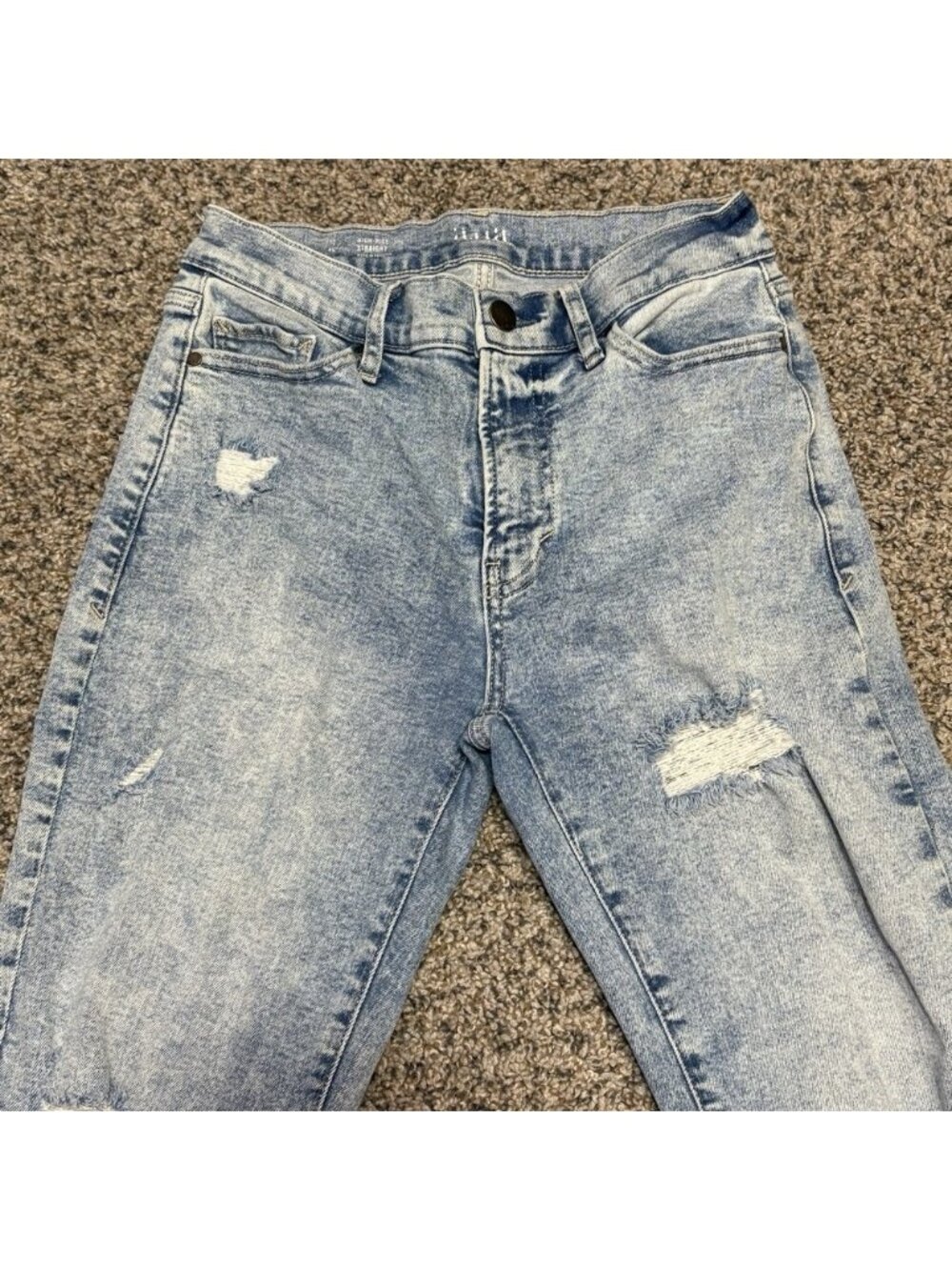 ANA A New Approach High Rise Straight Jeans Womens 2 Distressed